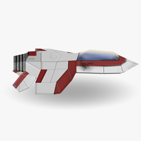 space fighter 2 low-poly 3ds - Space Fighter 2 Low-Poly by BjBachperson7