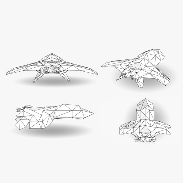 space fighter 2 low-poly 3ds - Space Fighter 2 Low-Poly by BjBachperson7