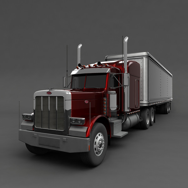 3d model of heavy truck - Truck With Trailer by mariusce