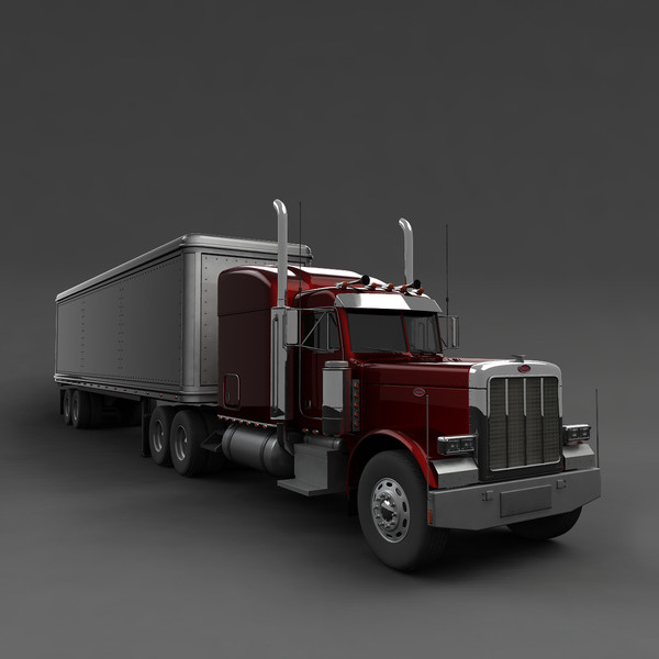 3d model of heavy truck - Truck With Trailer by mariusce