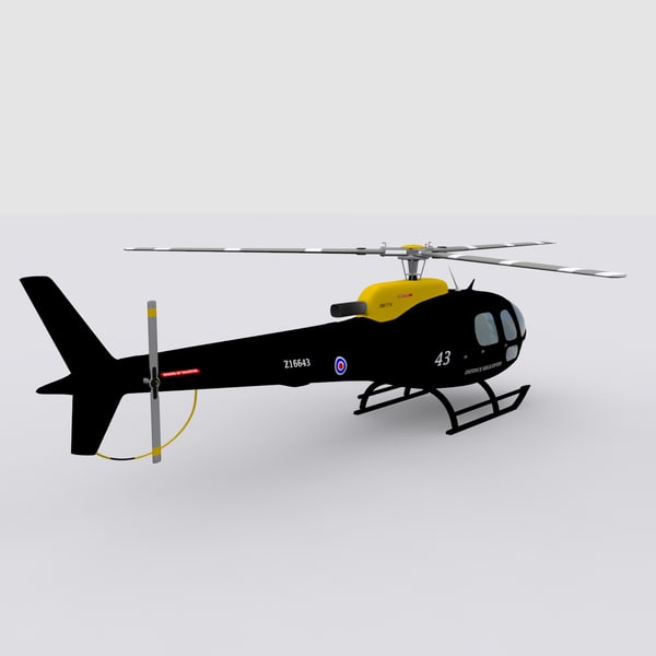 eurocopter helicopter 3d max - Eurocopter Helicopter Black... by AcharyaD