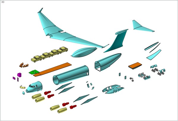 china y-20 large transport 3d dwg - China Y-20 Large Transport Speculative Assembly Model by RodgerSaintJohn