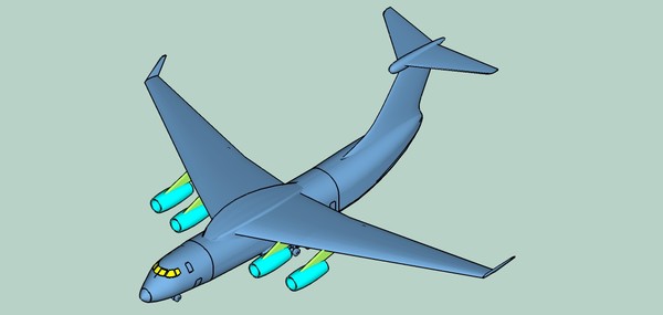 china y-20 large transport 3d dwg - China Y-20 Large Transport Speculative Assembly Model by RodgerSaintJohn