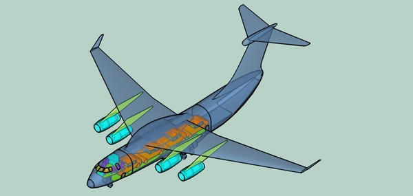 china y-20 large transport 3d dwg - China Y-20 Large Transport Speculative Assembly Model by RodgerSaintJohn