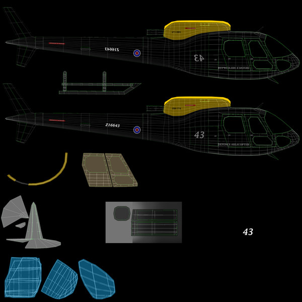 eurocopter helicopter 3d max - Eurocopter Helicopter Black... by AcharyaD
