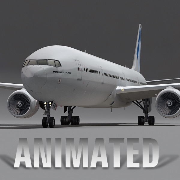 3d boeing 777-300 plane generic model - Boeing 777-300 Generic White A... by BlueGreen