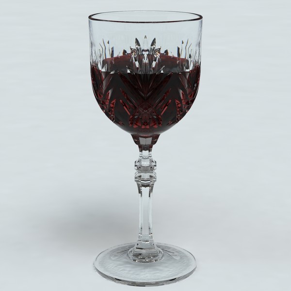3d obj cut glass wine - Wine Glass (Style A) by Gravistar