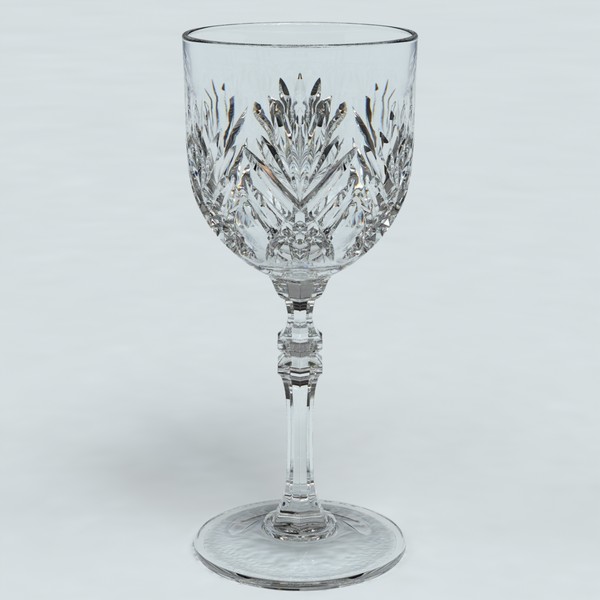 3d obj cut glass wine - Wine Glass (Style A) by Gravistar