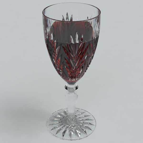 3d cut glass wine model - Wine Glass (Style B) by Gravistar