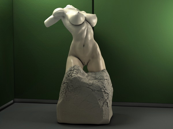 obj marble sexy female torso - Sexy Female Torso... by scyrus