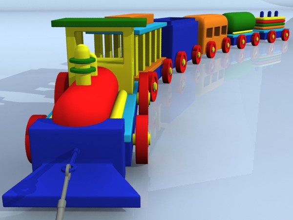 3d model toy train - Wood Toy Train by Panait George Dorin