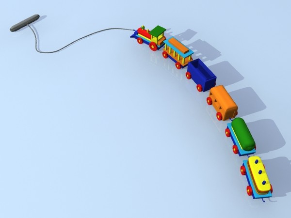 3d model toy train - Wood Toy Train by Panait George Dorin
