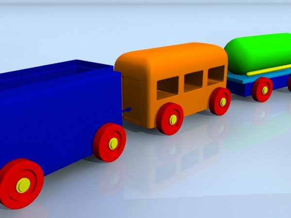 3d model toy train - Wood Toy Train by Panait George Dorin