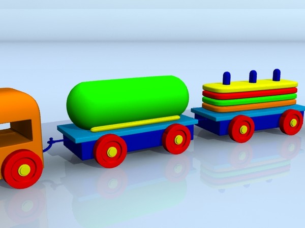 3d model toy train - Wood Toy Train by Panait George Dorin
