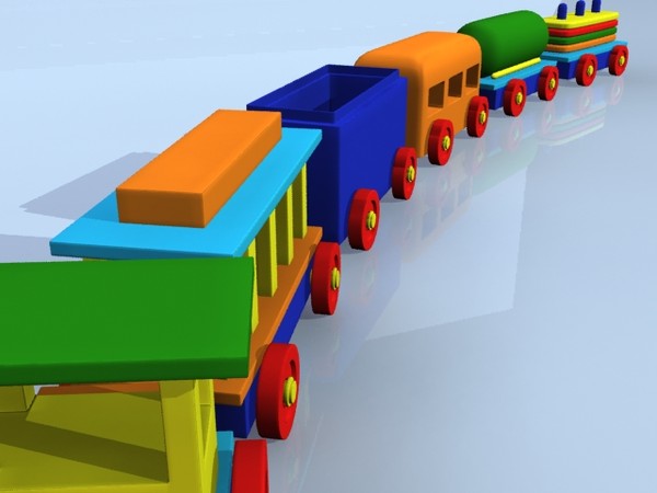 3d model toy train - Wood Toy Train by Panait George Dorin