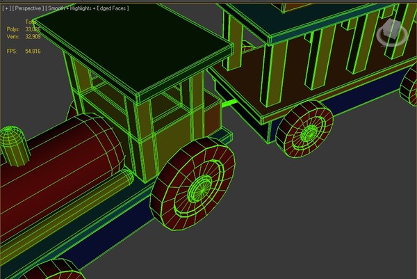 3d model toy train - Wood Toy Train by Panait George Dorin
