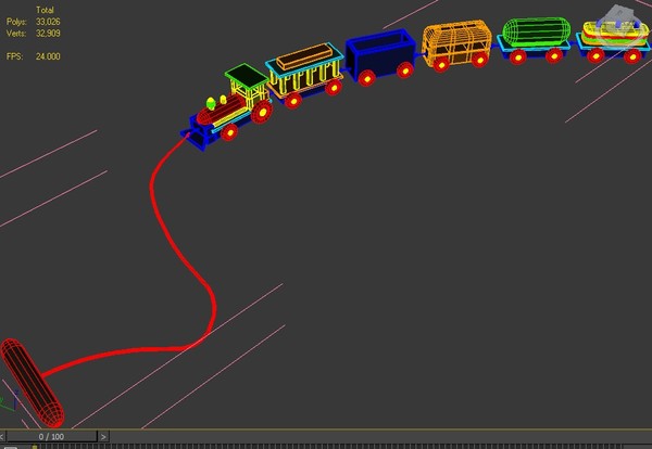 3d model toy train - Wood Toy Train by Panait George Dorin