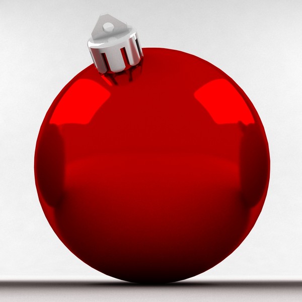 ball christmas red glossy 3d model - Christmas ball red glossy cap v2 by Tons of Bones
