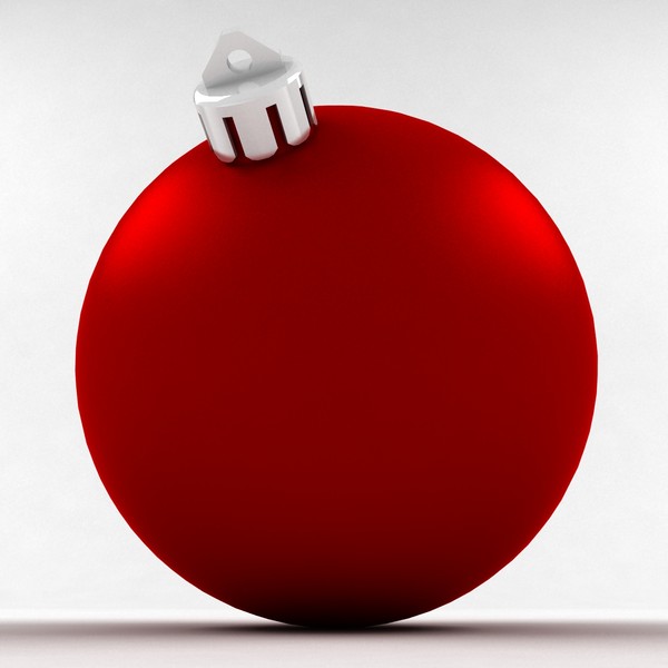 ball christmas red matte 3d max - Christmas ball red matte cap v2 by Tons of Bones