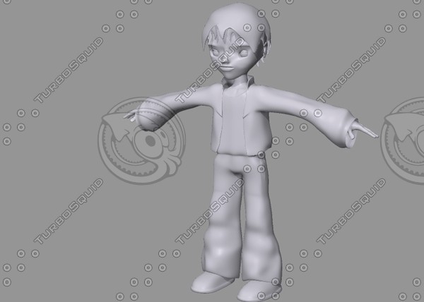 3d model anime - anime boy R2 by byrz