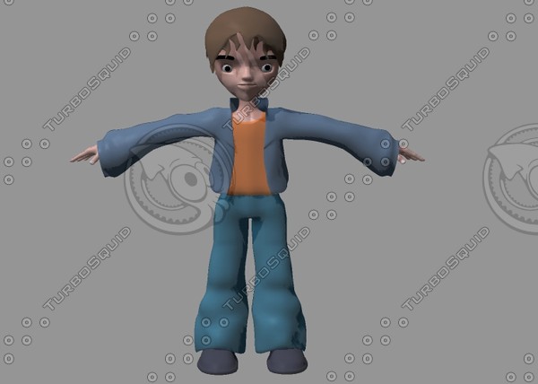 3d model anime - anime boy R2 by byrz