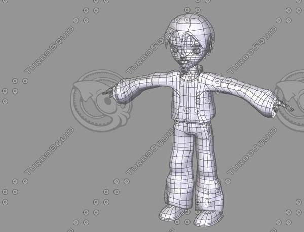 3d model anime - anime boy R2 by byrz