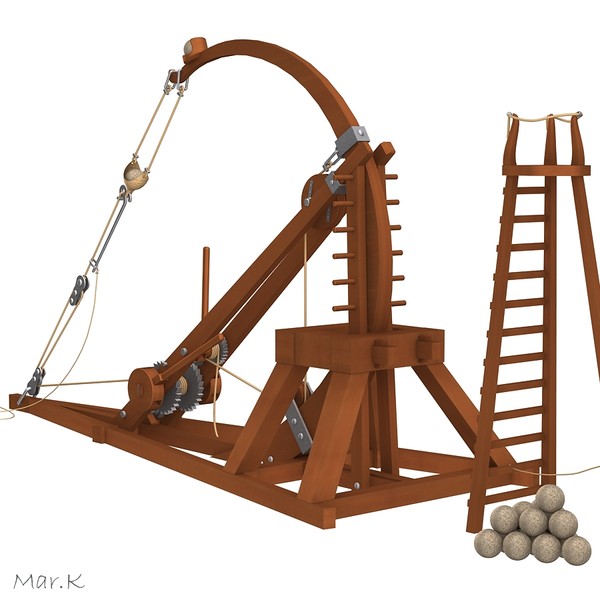 maya catapult leonardo da - Catapult 2 by Mar.K