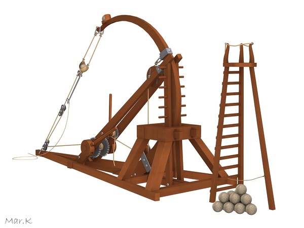 maya catapult leonardo da - Catapult 2 by Mar.K