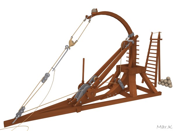 maya catapult leonardo da - Catapult 2 by Mar.K