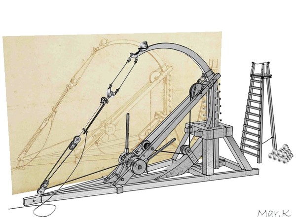 maya catapult leonardo da - Catapult 2 by Mar.K