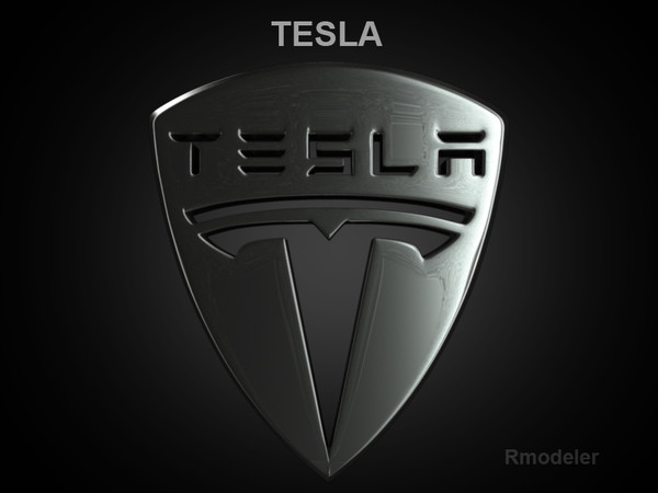 3ds tesla cars vehicle - Tesla 3d Logo by Serega Rozhnov