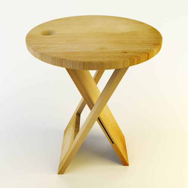 free max model wood stool - Wood Stool by RicardoAfonso