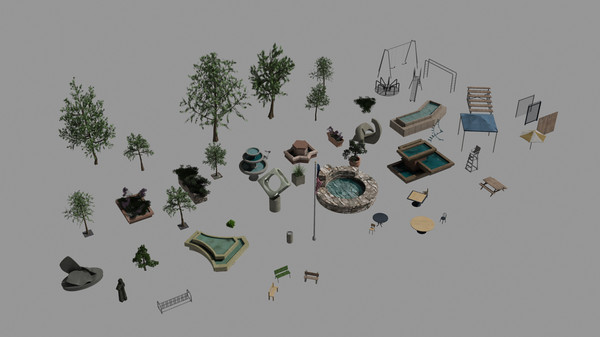 park elements 3d 3ds - Park Elements by dastolidigital