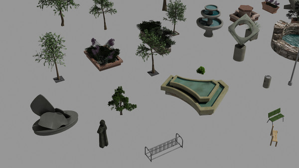 park elements 3d 3ds - Park Elements by dastolidigital