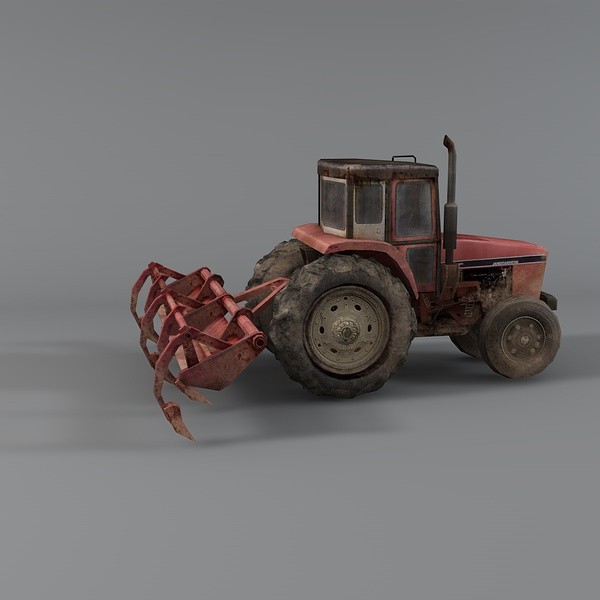 tractor plow 3d model - Tractor with Plow by NesAn Studio