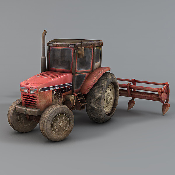 tractor plow 3d model - Tractor with Plow by NesAn Studio