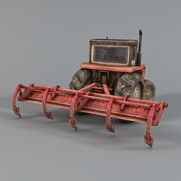 tractor plow 3d model - Tractor with Plow by NesAn Studio
