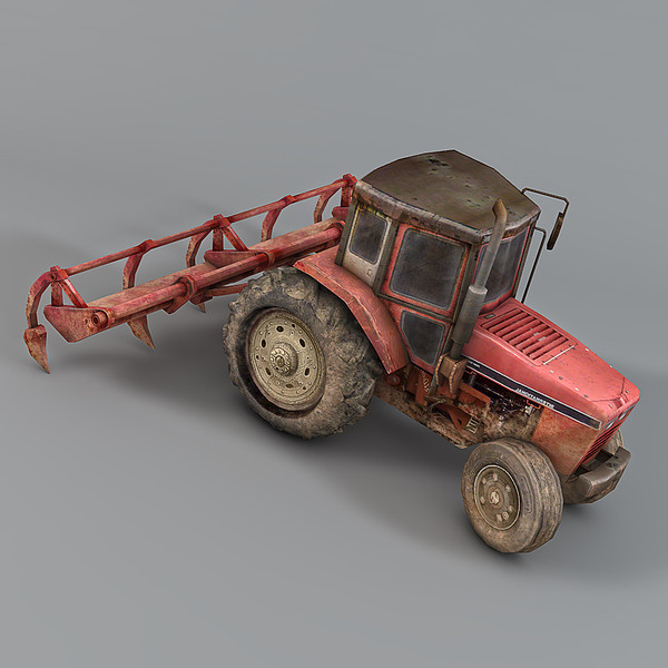 3d tractor industrial plow - Tractors by NesAn Studio