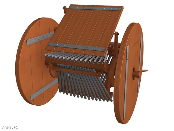 machine-gun leonardo da 3d 3ds - Machine-gun by Mar.K