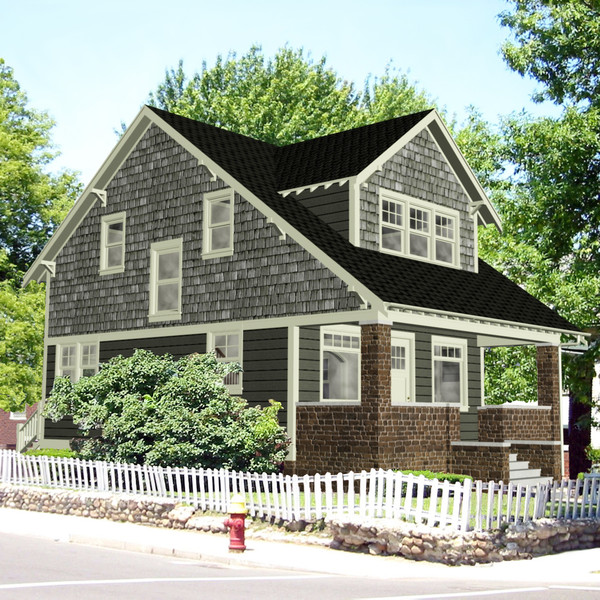 3d craftsman bungalow home house - Craftsman Bungalow... by chaosfractal