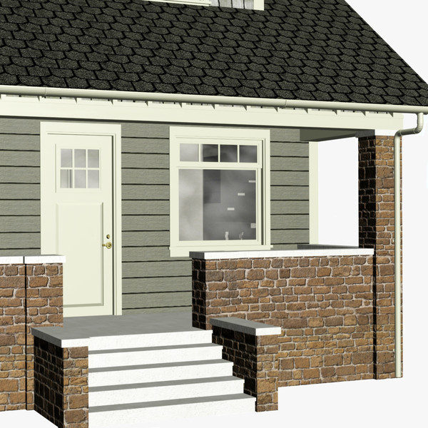 3d craftsman bungalow home house - Craftsman Bungalow... by chaosfractal