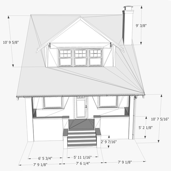 3d craftsman bungalow home house - Craftsman Bungalow... by chaosfractal