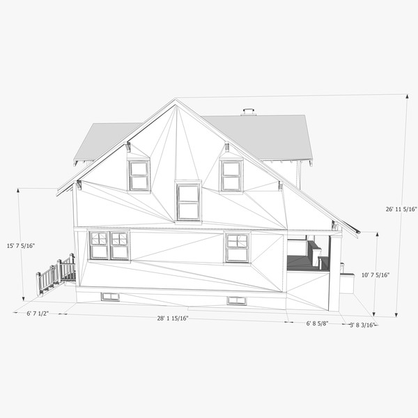3d craftsman bungalow home house - Craftsman Bungalow... by chaosfractal