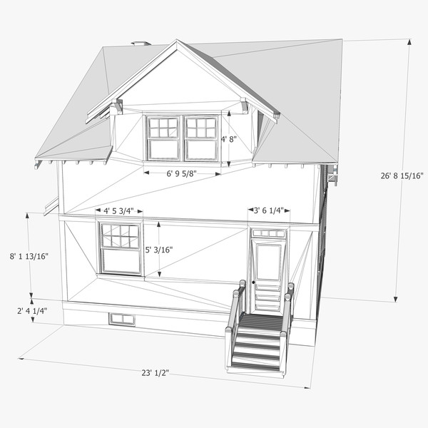3d craftsman bungalow home house - Craftsman Bungalow... by chaosfractal