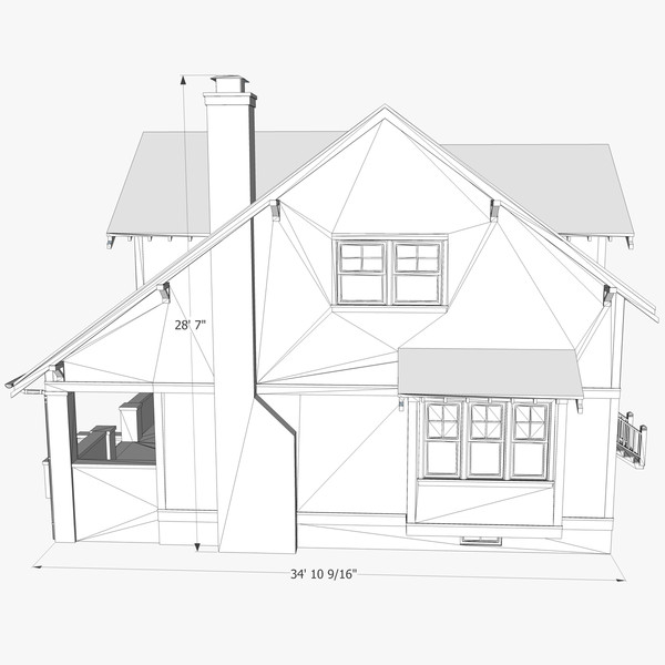 3d craftsman bungalow home house - Craftsman Bungalow... by chaosfractal