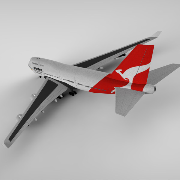 boeing 747-400 qantas 3d c4d - Boeing 747-400 Qantas by hybridVFX
