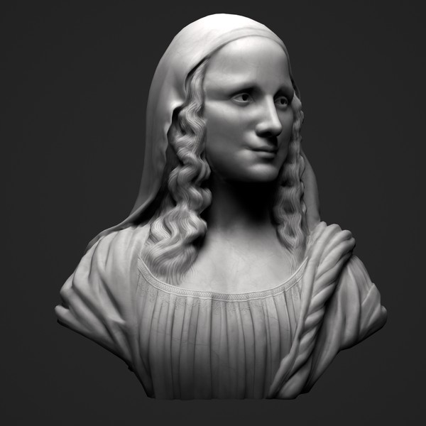 3d model decorative bust mona lisa - Mona Lisa Bust by clay master