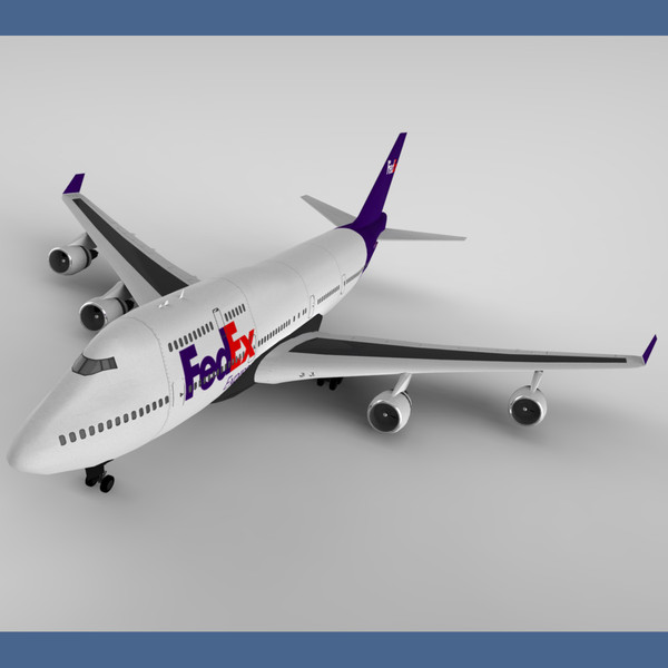 3d boeing 747-400 fedex - Boeing 747-400 FedEx... by hybridVFX
