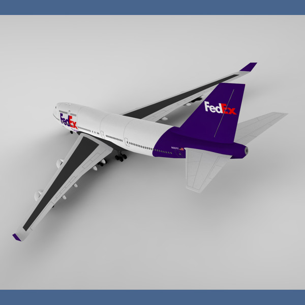 3d boeing 747-400 fedex - Boeing 747-400 FedEx... by hybridVFX