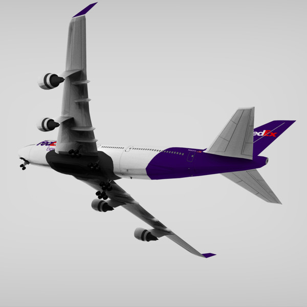 3d boeing 747-400 fedex - Boeing 747-400 FedEx... by hybridVFX